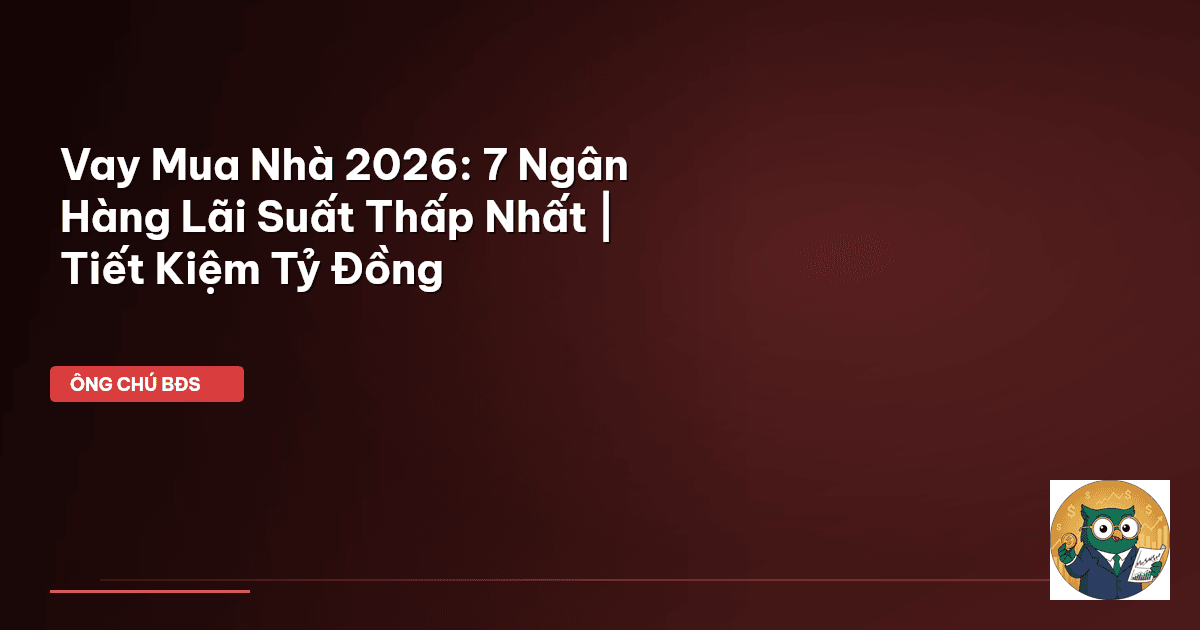 Vay Mua Nhà 2026: 7 Ngân Hàng Lãi Suất Thấp Nhất | Tiết Kiệm Tỷ Đồng