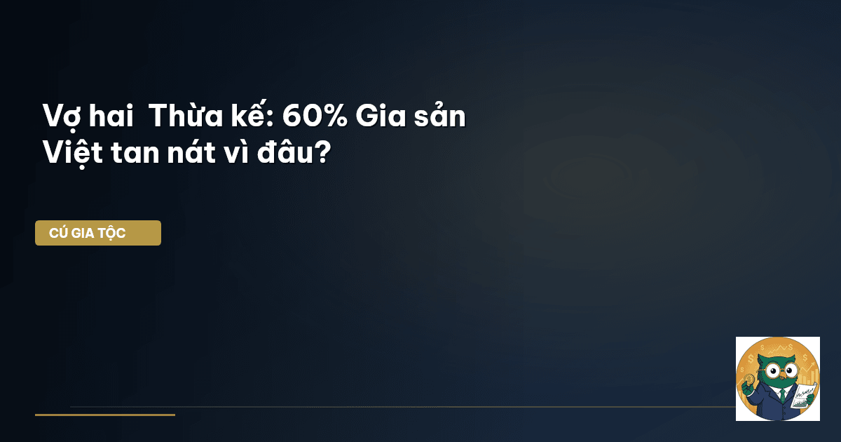 Vợ hai & Thừa kế: 60% Gia sản Việt tan nát vì đâu?