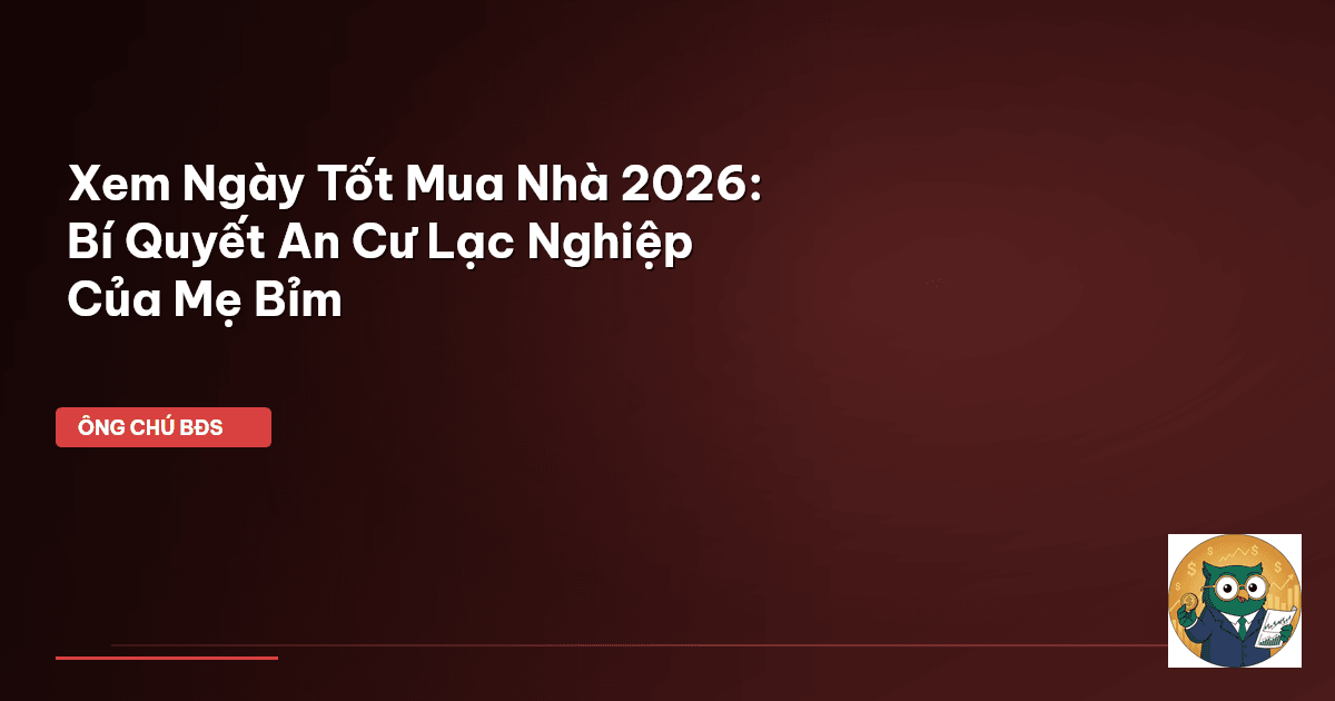 Xem Ngày Tốt Mua Nhà 2026: Bí Quyết An Cư Lạc Nghiệp Của Mẹ Bỉm