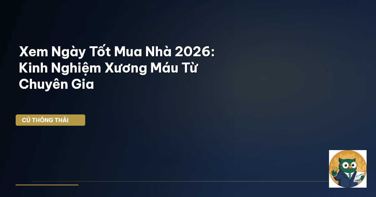 Xem Ngày Tốt Mua Nhà 2026: Kinh Nghiệm Xương Máu Từ Chuyên Gia