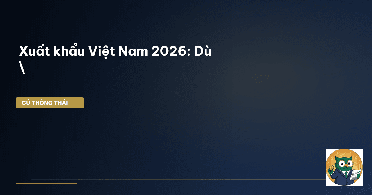 Xuất khẩu Việt Nam 2026: Dù \