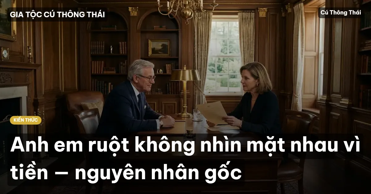 Anh em ruột không nhìn mặt nhau vì tiền — nguyên nhân gốc