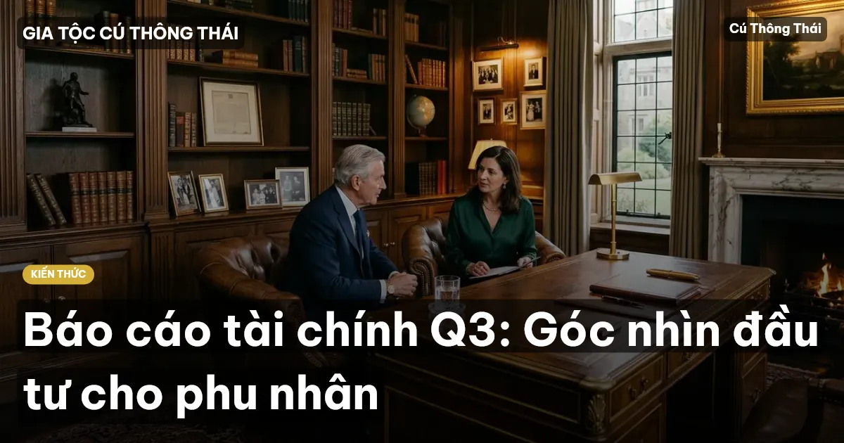 Báo cáo tài chính Q3: Góc nhìn đầu tư cho phu nhân