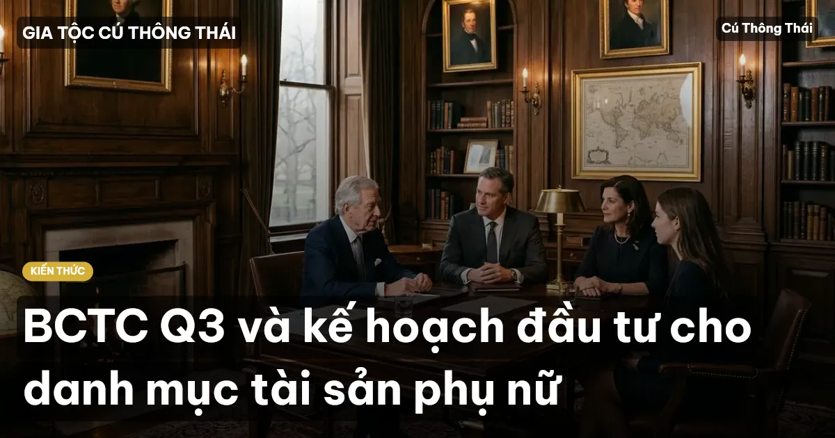BCTC Q3 và kế hoạch đầu tư cho danh mục tài sản phụ nữ