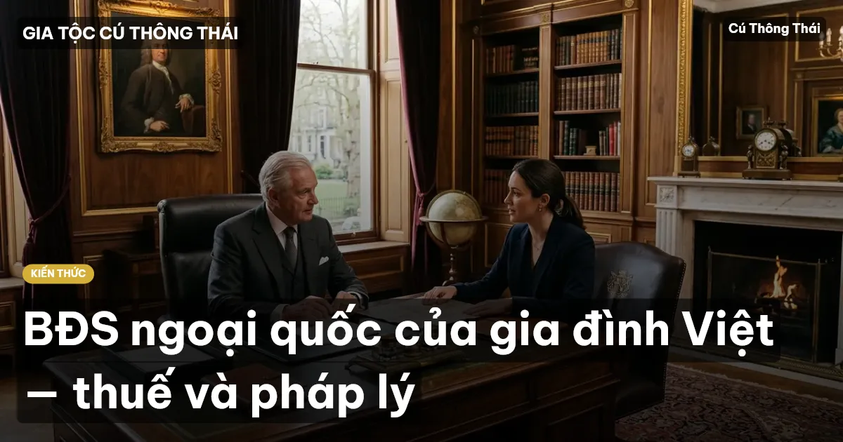 BĐS ngoại quốc của gia đình Việt — thuế và pháp lý