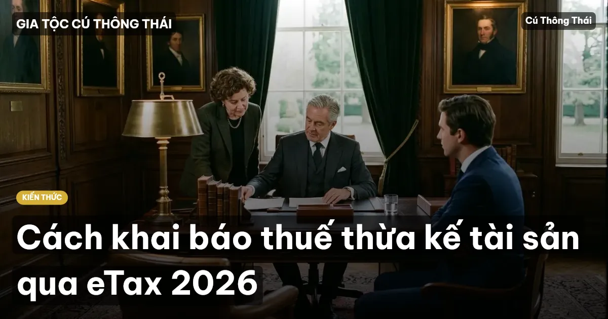 Cách khai báo thuế thừa kế tài sản qua eTax 2026