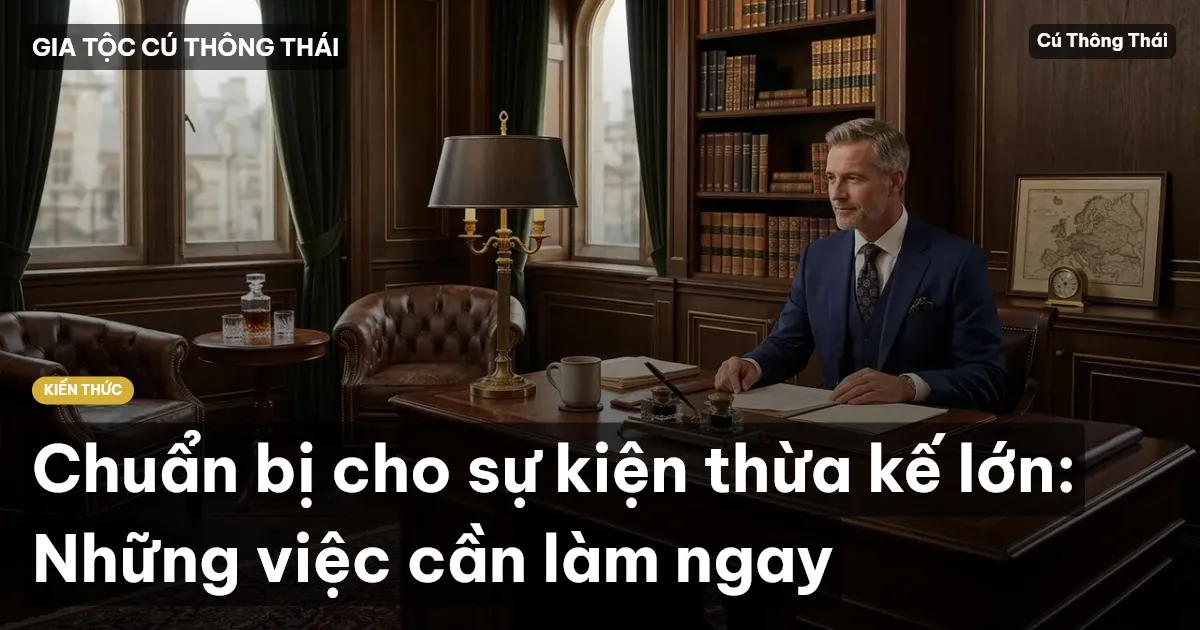 Chuẩn bị cho sự kiện thừa kế lớn: Những việc cần làm ngay