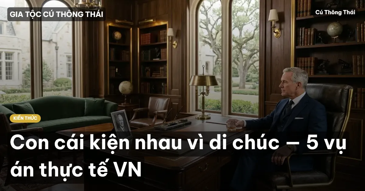 Con cái kiện nhau vì di chúc — 5 vụ án thực tế VN