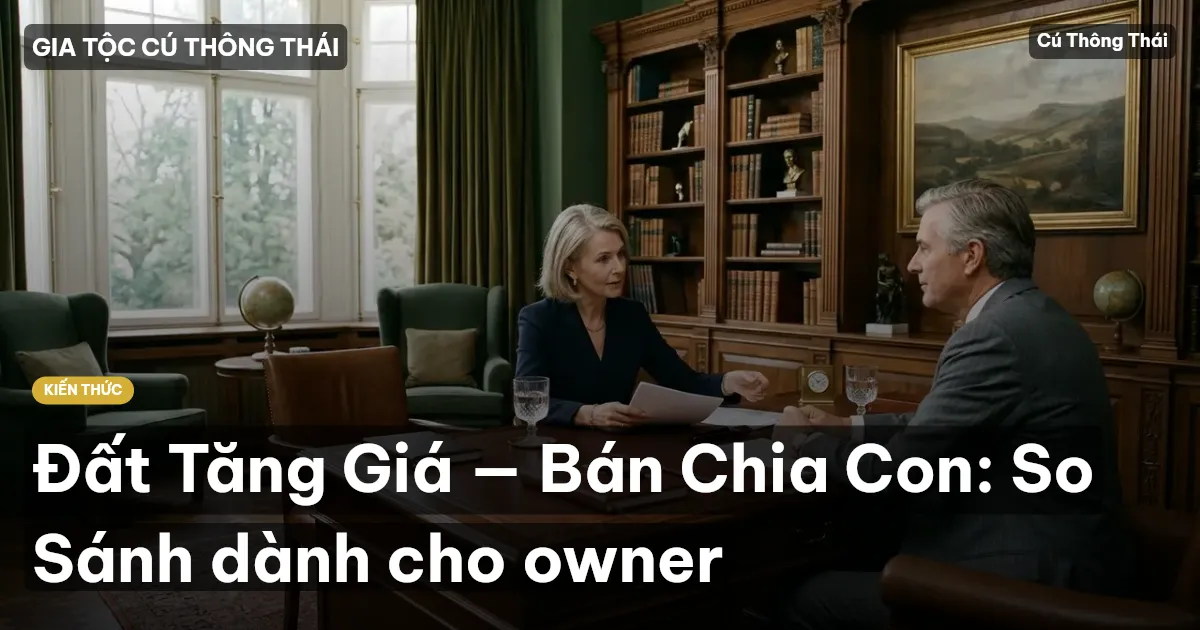Đất Tăng Giá — Bán Chia Con: So Sánh dành cho owner