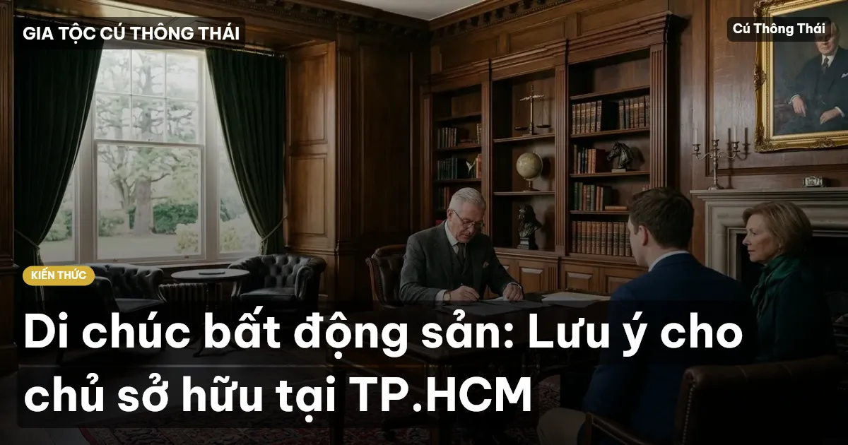 Di chúc bất động sản: Lưu ý cho chủ sở hữu tại TP.HCM