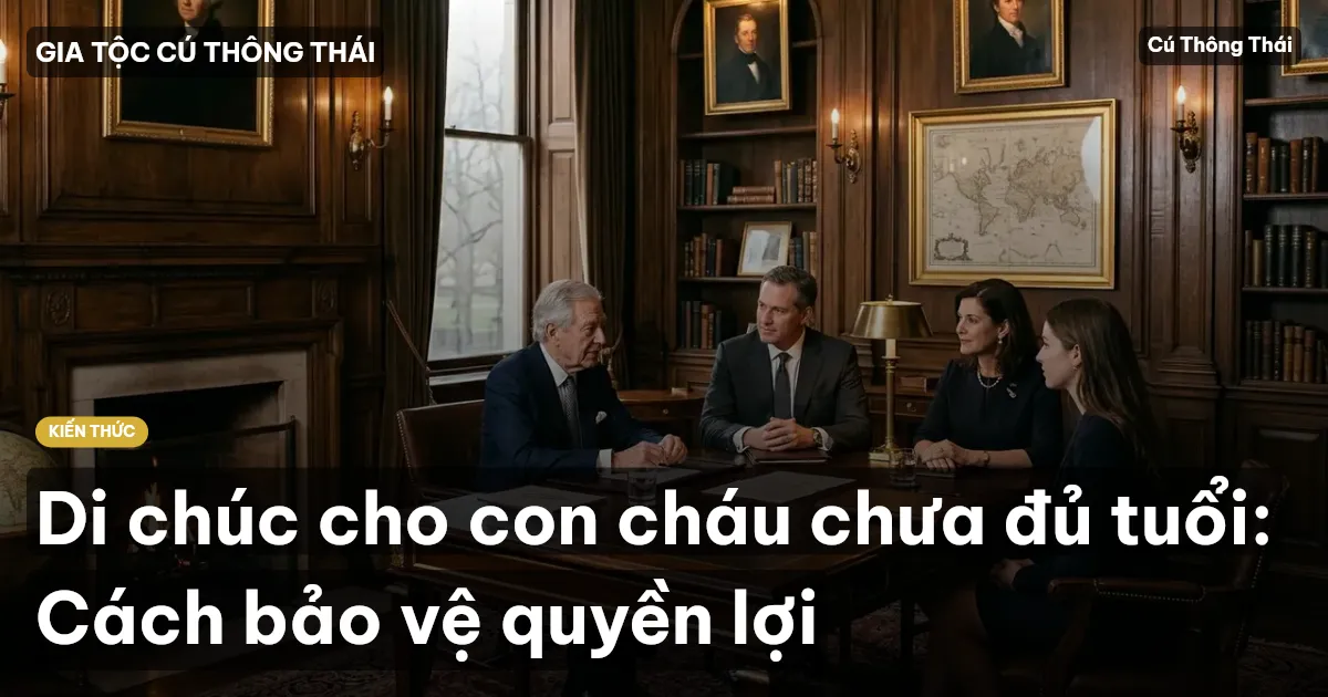 Di chúc cho con cháu chưa đủ tuổi: Cách bảo vệ quyền lợi