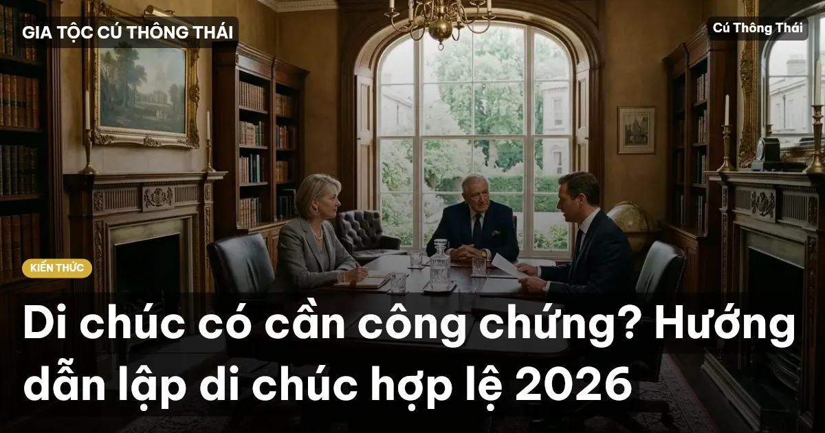 Di chúc có cần công chứng? Hướng dẫn lập di chúc hợp lệ 2026