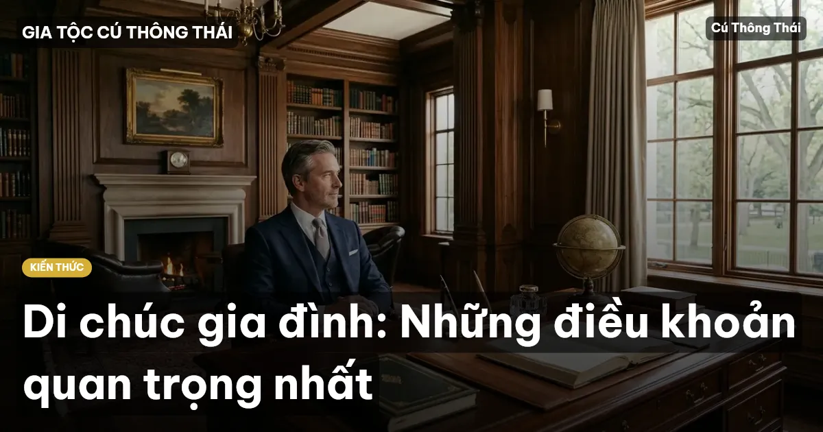 Di chúc gia đình: Những điều khoản quan trọng nhất