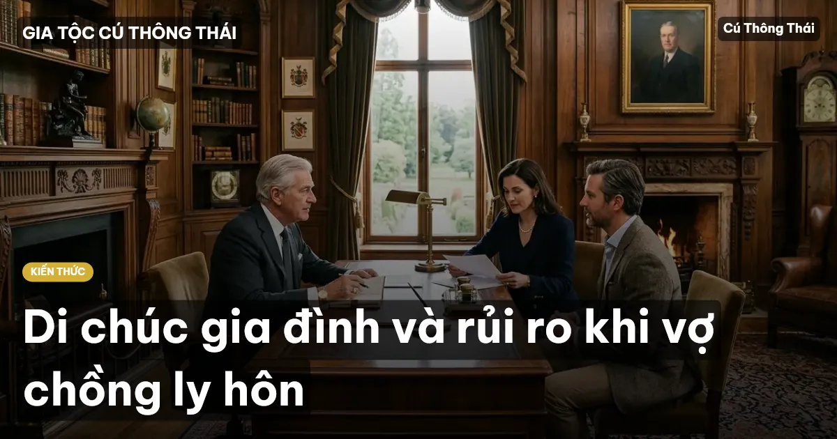 Di chúc gia đình và rủi ro khi vợ chồng ly hôn