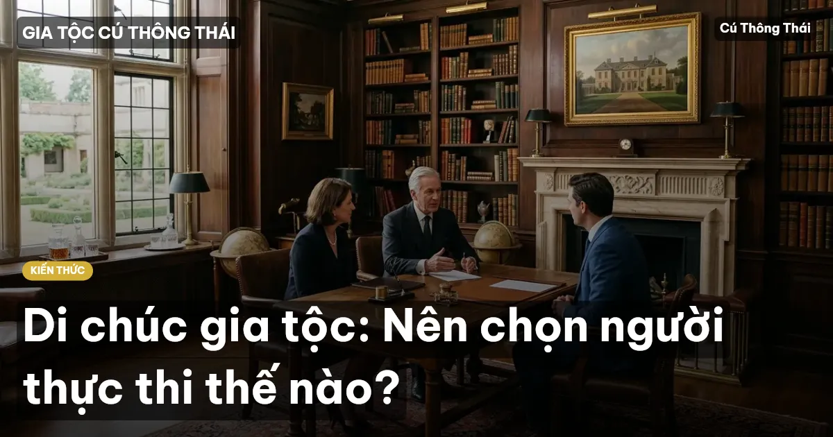 Di chúc gia tộc: Nên chọn người thực thi thế nào?