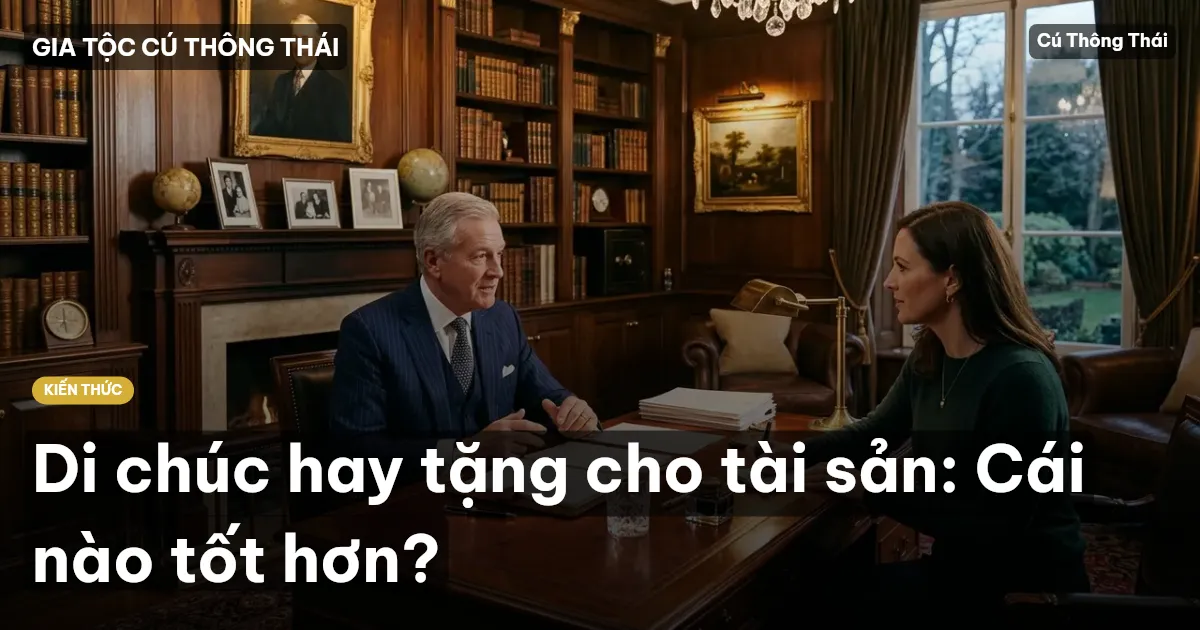 Di chúc hay tặng cho tài sản: Cái nào tốt hơn?