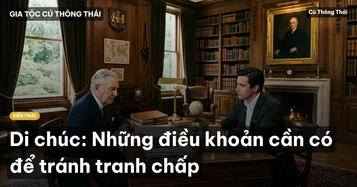 Di chúc: Những điều khoản cần có để tránh tranh chấp