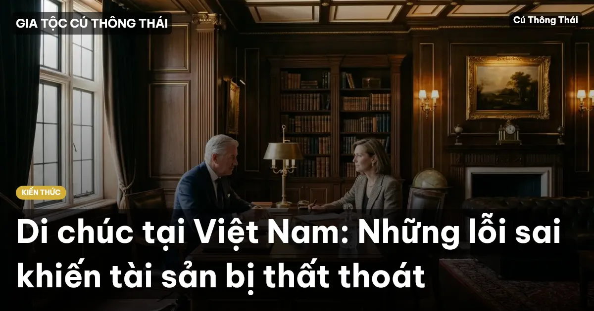Di chúc tại Việt Nam: Những lỗi sai khiến tài sản bị thất thoát