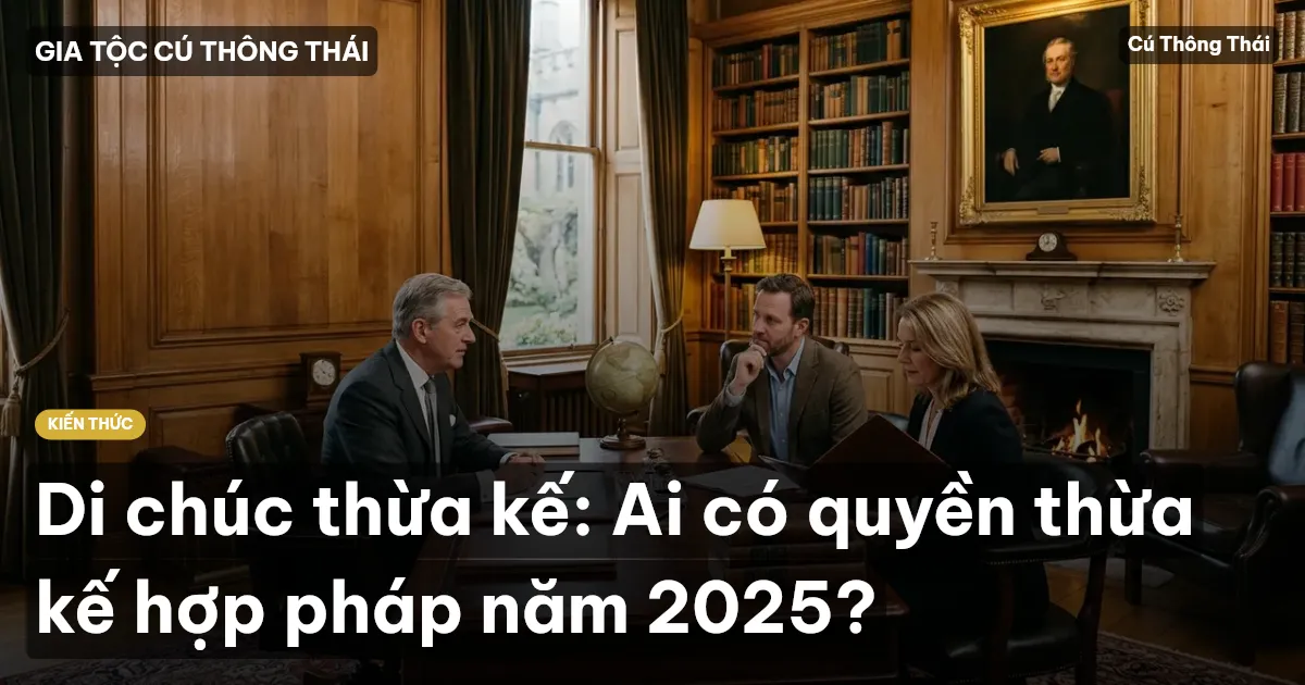 Di chúc thừa kế: Ai có quyền thừa kế hợp pháp năm 2025?