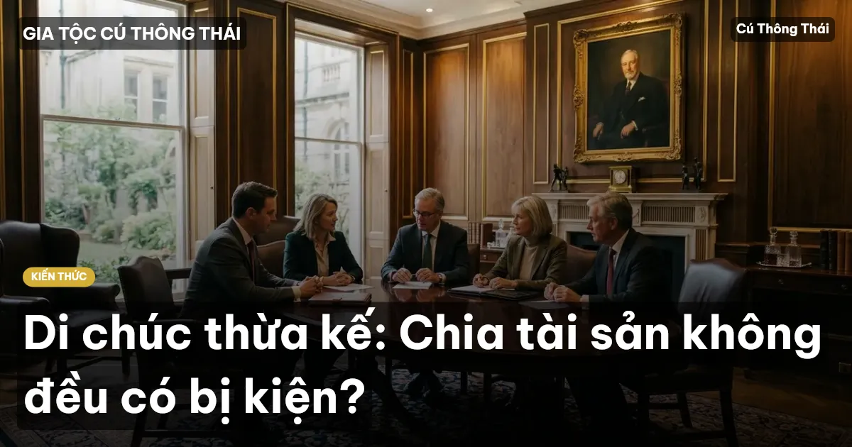 Di chúc thừa kế: Chia tài sản không đều có bị kiện?