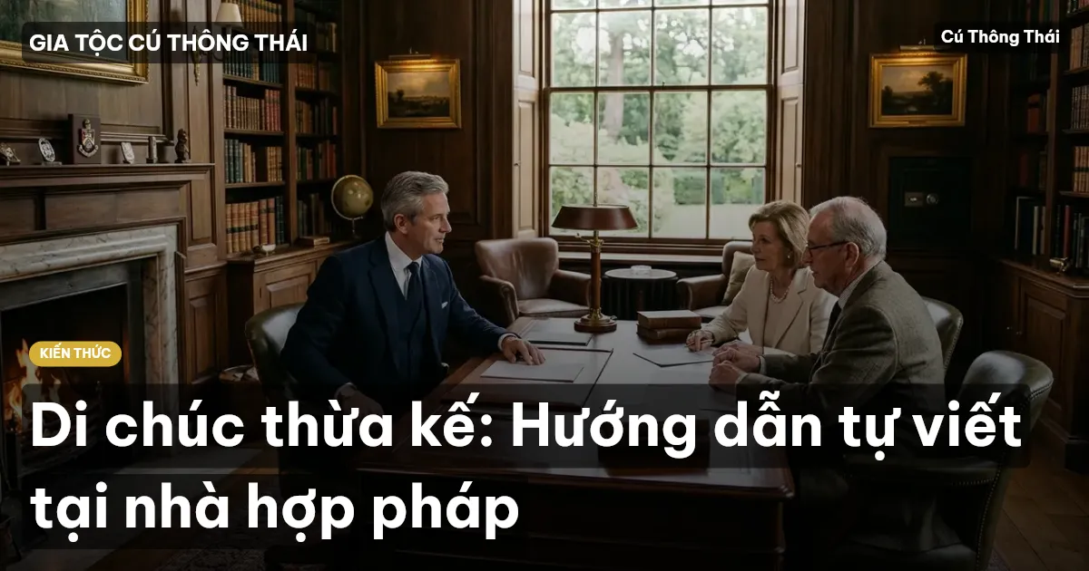 Di chúc thừa kế: Hướng dẫn tự viết tại nhà hợp pháp