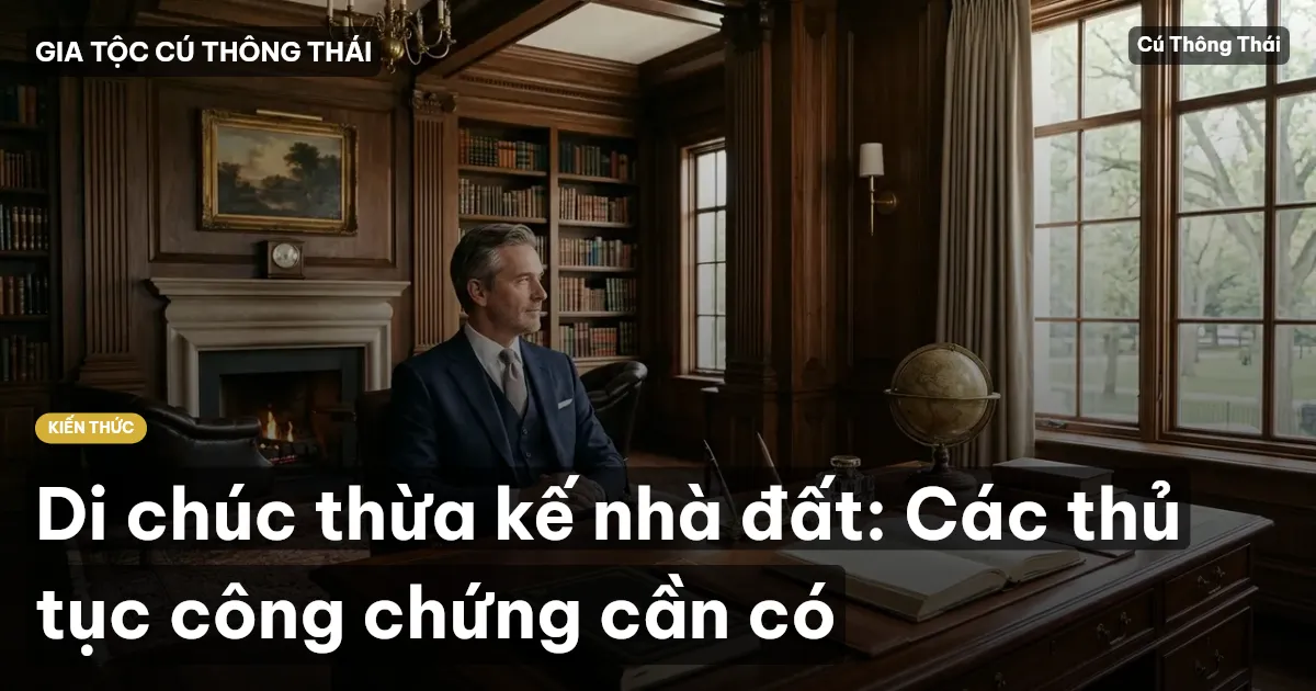 Di chúc thừa kế nhà đất: Các thủ tục công chứng cần có