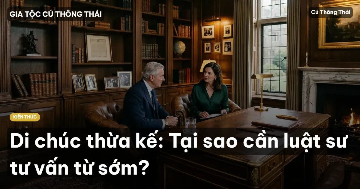 Di chúc thừa kế: Tại sao cần luật sư tư vấn từ sớm?