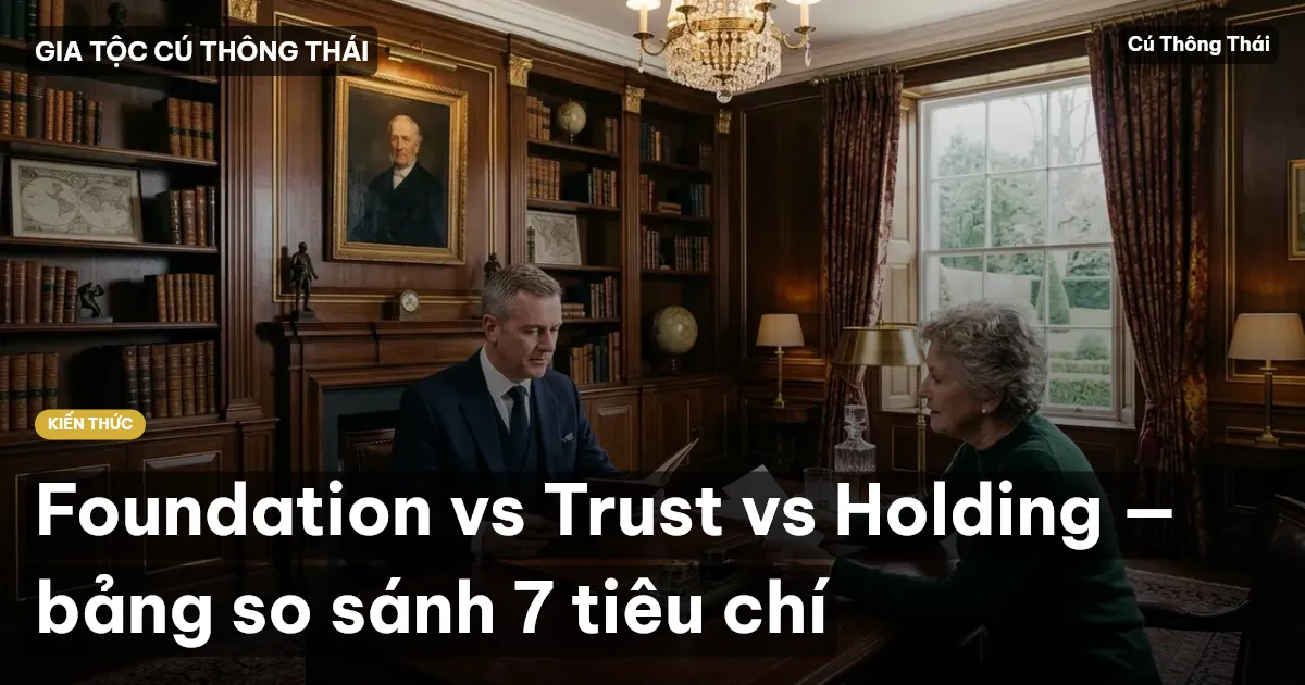 Foundation vs Trust vs Holding — bảng so sánh 7 tiêu chí