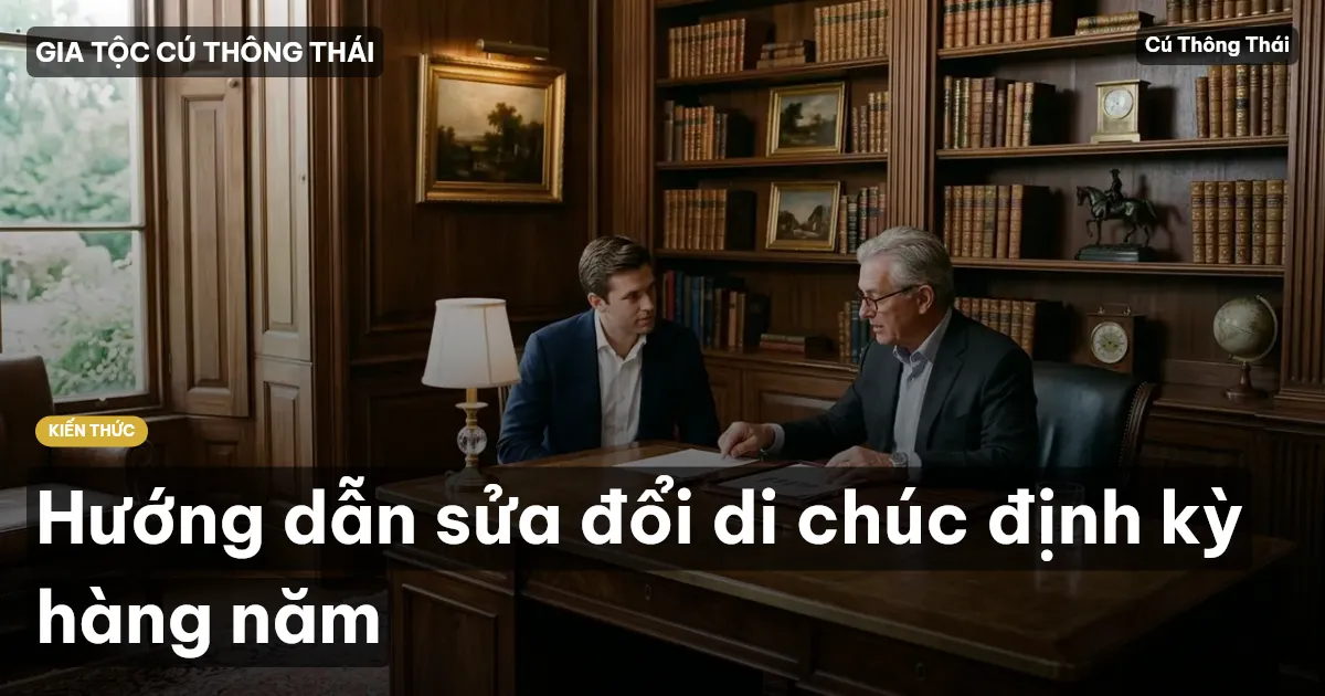 Hướng dẫn sửa đổi di chúc định kỳ hàng năm