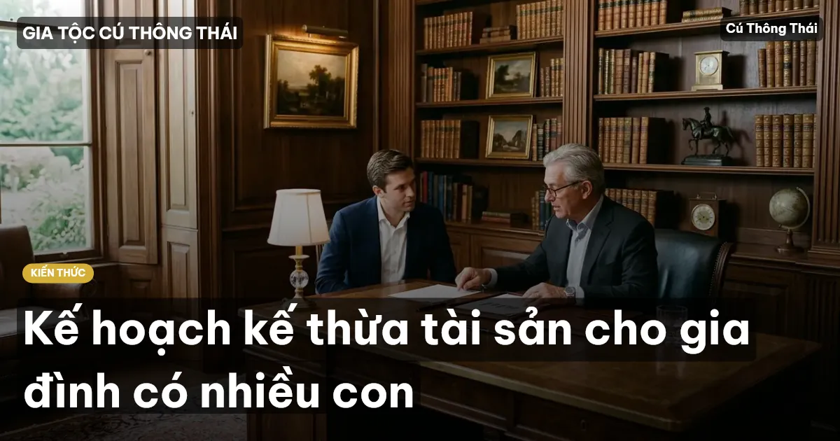 Kế hoạch kế thừa tài sản cho gia đình có nhiều con