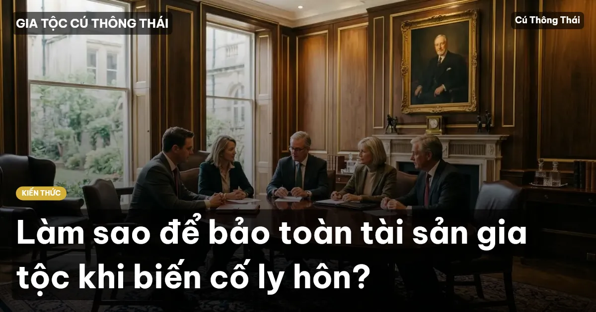 Làm sao để bảo toàn tài sản gia tộc khi biến cố ly hôn?