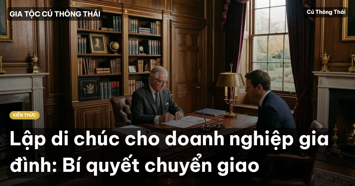 Lập di chúc cho doanh nghiệp gia đình: Bí quyết chuyển giao