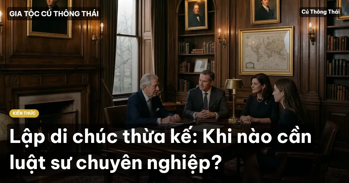 Lập di chúc thừa kế: Khi nào cần luật sư chuyên nghiệp?