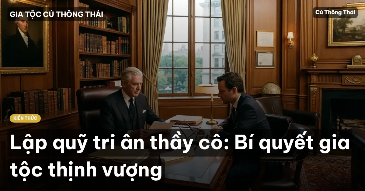 Lập quỹ tri ân thầy cô: Bí quyết gia tộc thịnh vượng