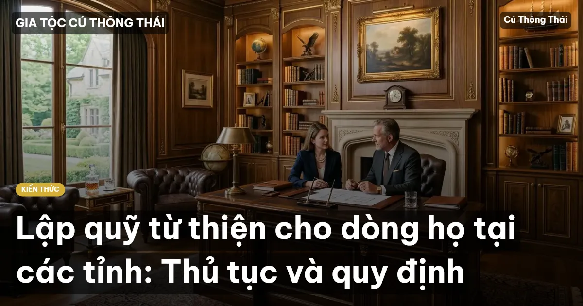 Lập quỹ từ thiện cho dòng họ tại các tỉnh: Thủ tục và quy định