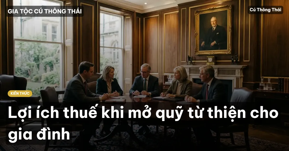 Lợi ích thuế khi mở quỹ từ thiện cho gia đình