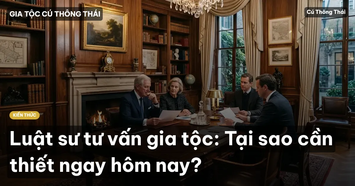 Luật sư tư vấn gia tộc: Tại sao cần thiết ngay hôm nay?