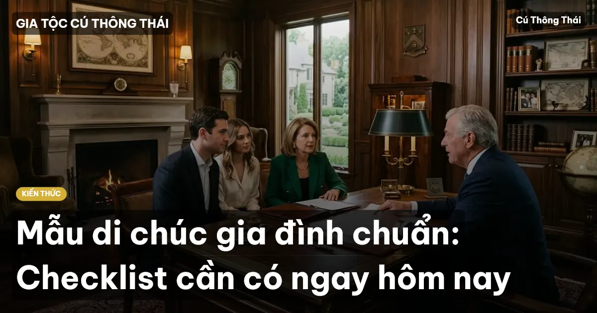 Mẫu di chúc gia đình chuẩn: Checklist cần có ngay hôm nay