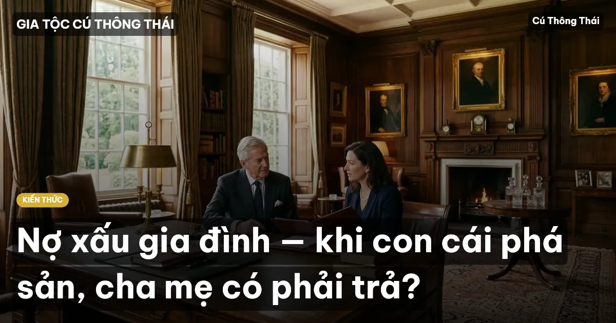 Nợ xấu gia đình — khi con cái phá sản, cha mẹ có phải trả?