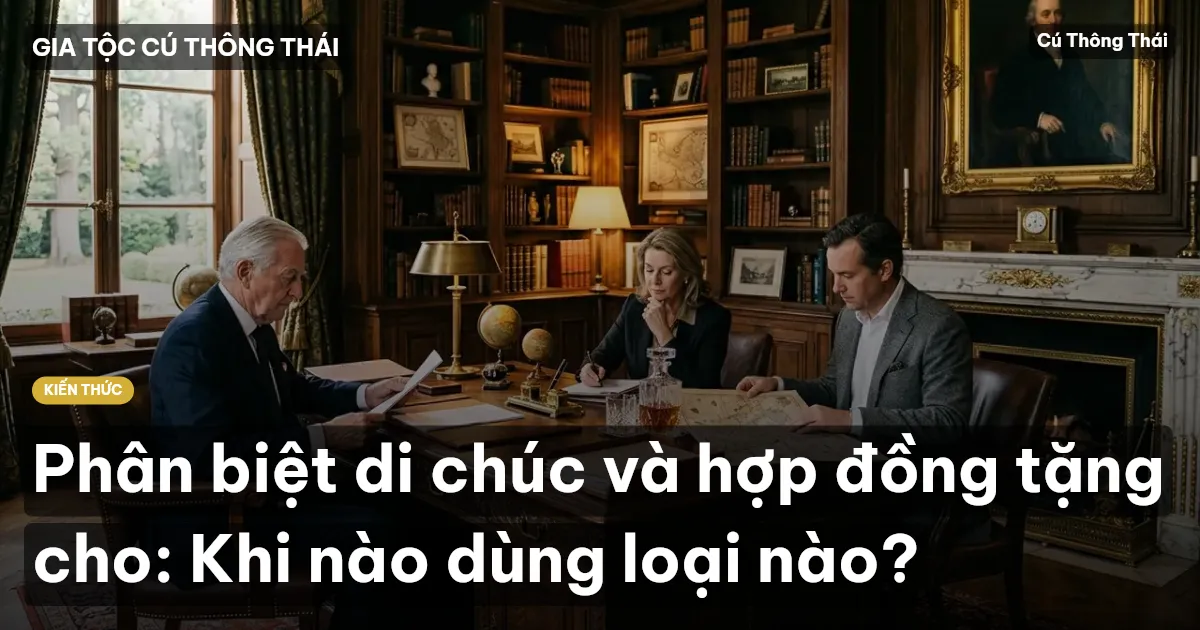 Phân biệt di chúc và hợp đồng tặng cho: Khi nào dùng loại nào?