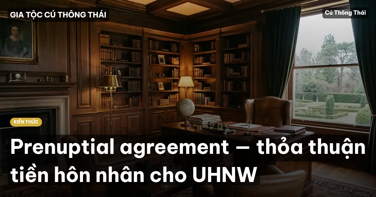 Prenuptial agreement — thỏa thuận tiền hôn nhân cho UHNW