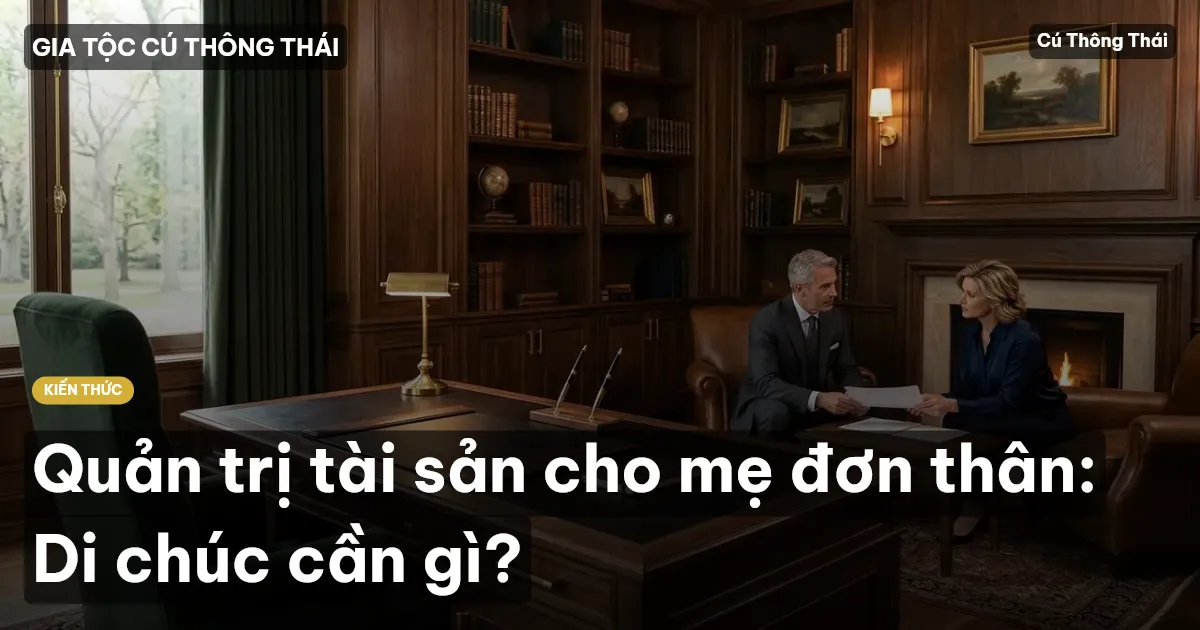Quản trị tài sản cho mẹ đơn thân: Di chúc cần gì?