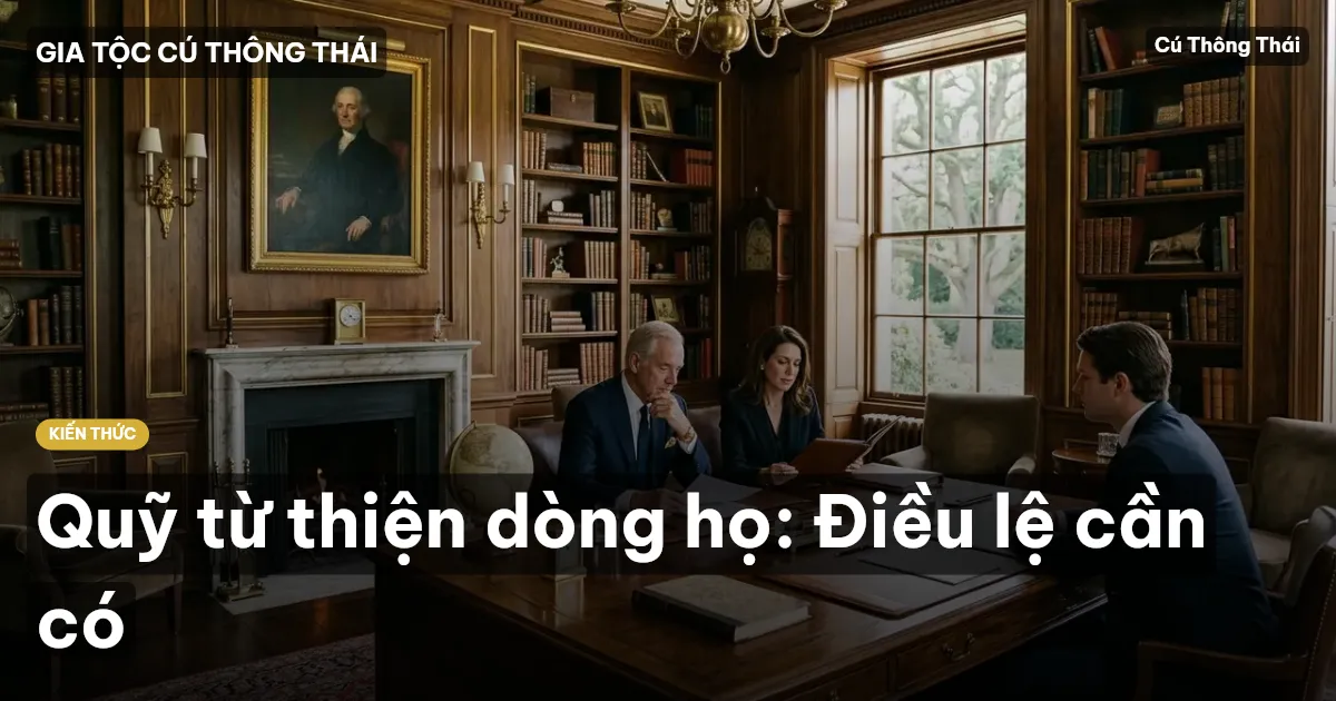 Quỹ từ thiện dòng họ: Điều lệ cần có