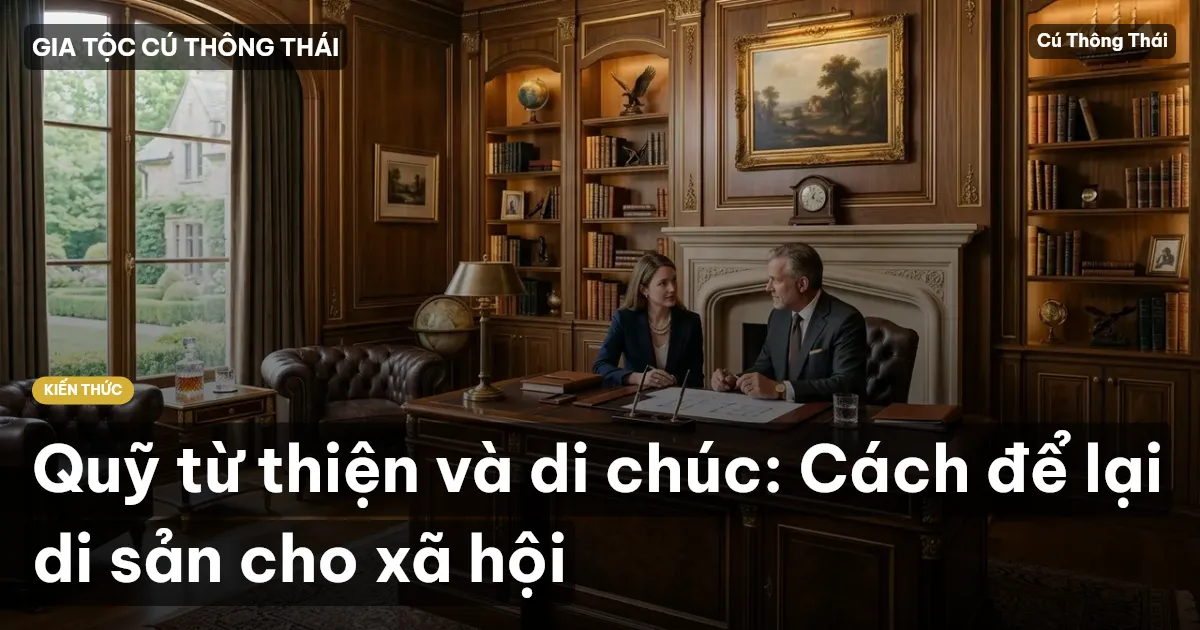 Quỹ từ thiện và di chúc: Cách để lại di sản cho xã hội