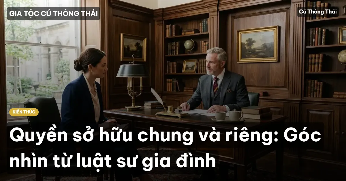 Quyền sở hữu chung và riêng: Góc nhìn từ luật sư gia đình