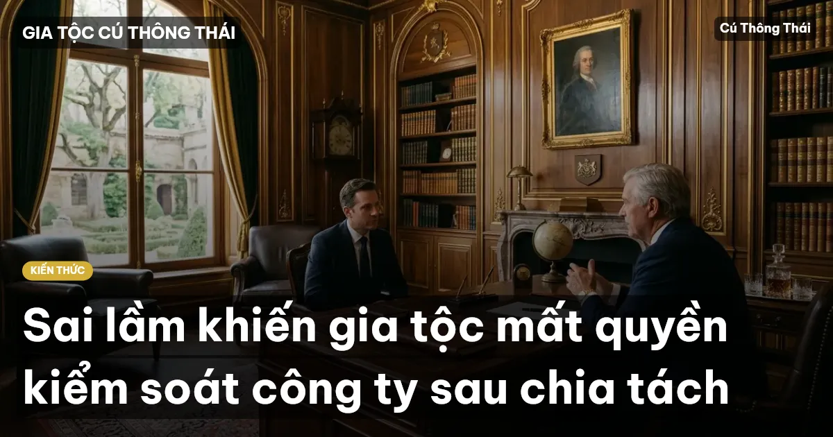 Sai lầm khiến gia tộc mất quyền kiểm soát công ty sau chia tách