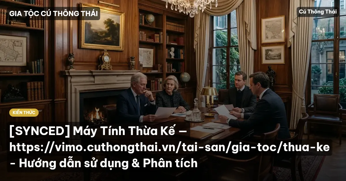 [SYNCED] Máy Tính Thừa Kế — https://vimo.cuthongthai.vn/tai-san/gia-toc/thua-ke - Hướng dẫn sử dụng & Phân tích