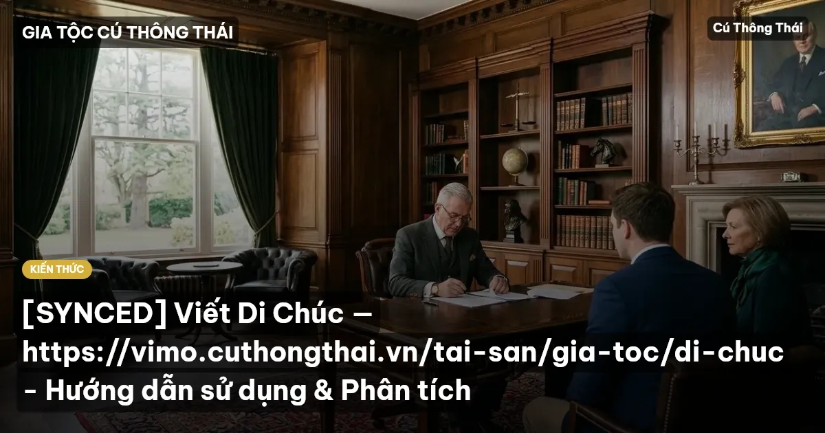 [SYNCED] Viết Di Chúc — https://vimo.cuthongthai.vn/tai-san/gia-toc/di-chuc - Hướng dẫn sử dụng & Phân tích