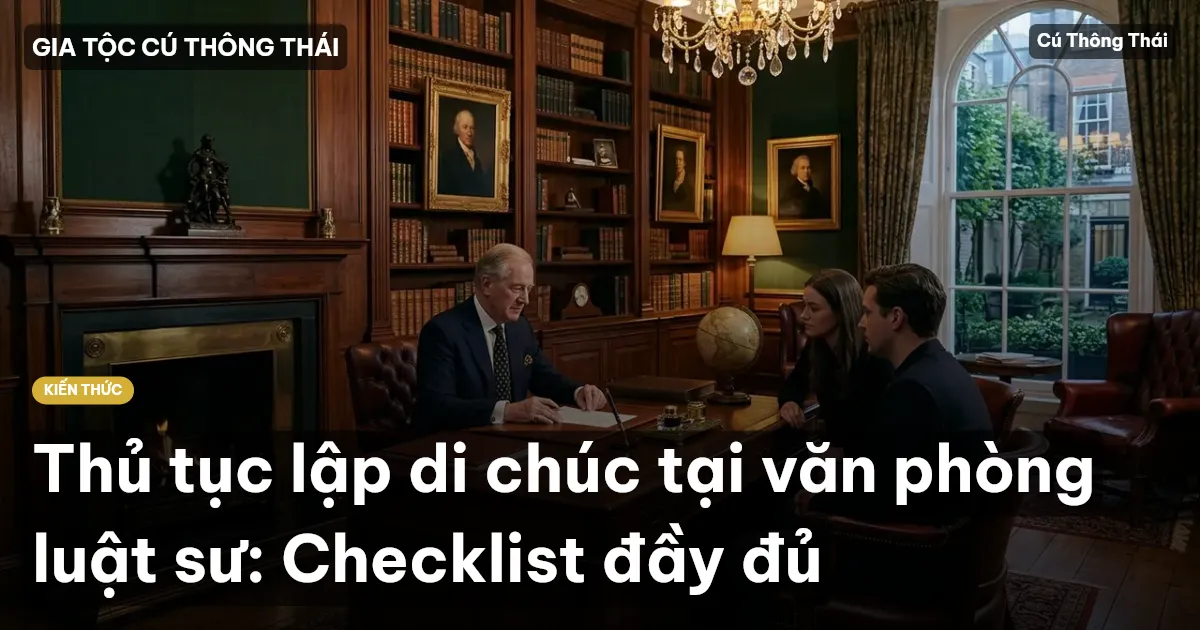 Thủ tục lập di chúc tại văn phòng luật sư: Checklist đầy đủ
