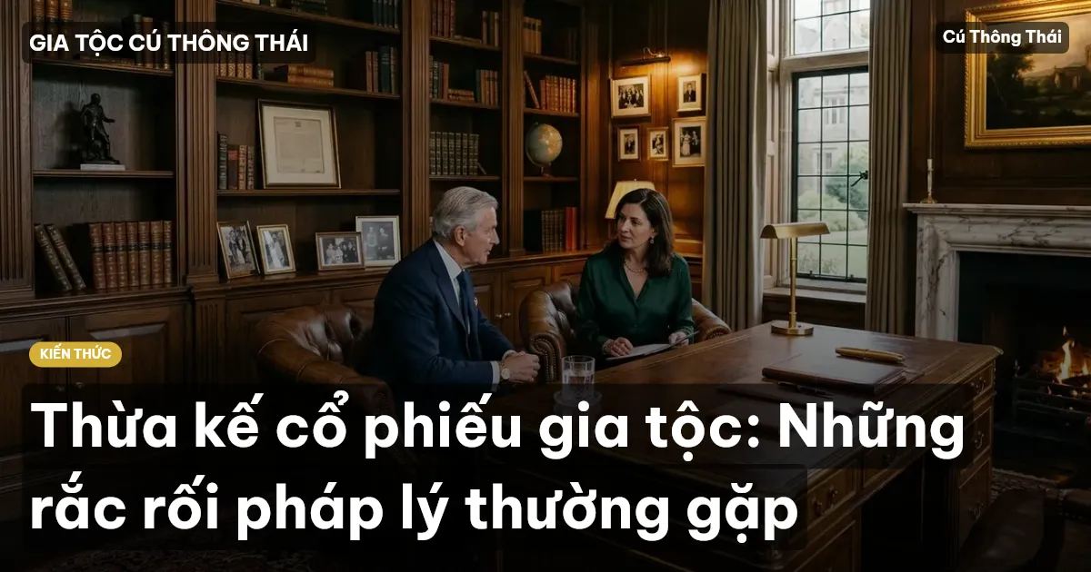 Thừa kế cổ phiếu gia tộc: Những rắc rối pháp lý thường gặp